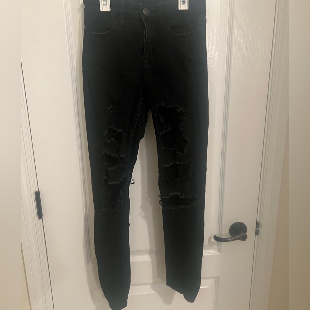 Black Skinny Ripped Jeans